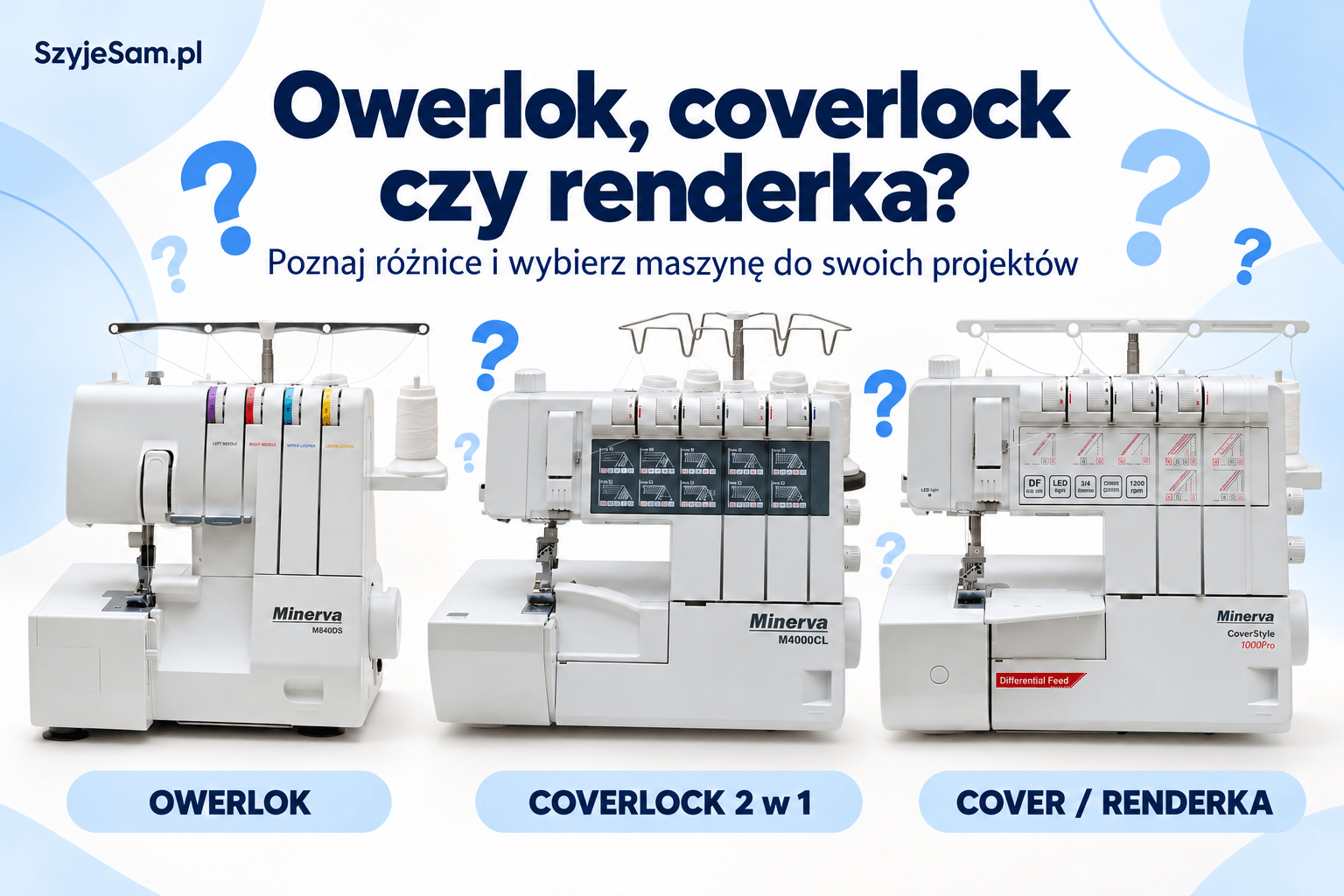 Owerlok, coverlock i renderka - porównanie maszyn do szycia i wykańczania dzianin