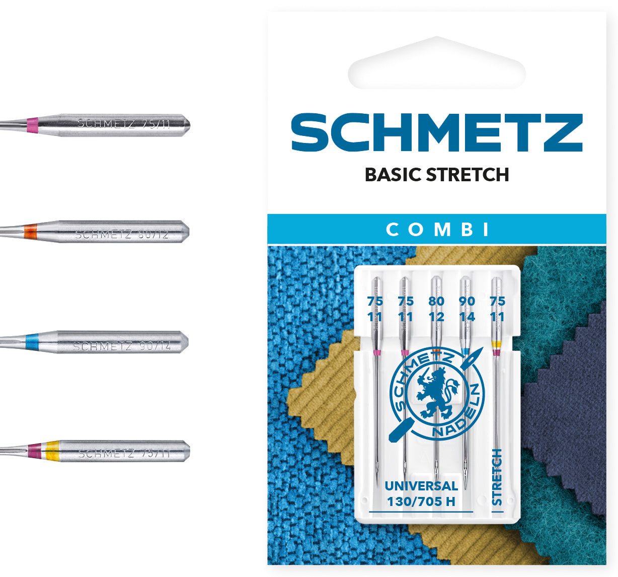 Igły półpłaskie Schmetz 130/705 H V5S K20 75-90 combi basic stretch 5 szt.