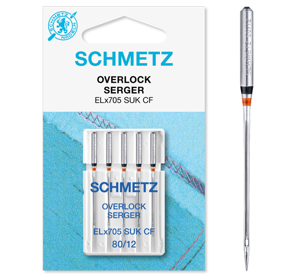 Igły półpłaskie Schmetz ELX705 SUK CF VCS 80 Jersey DO OWERLOKA 5 szt.