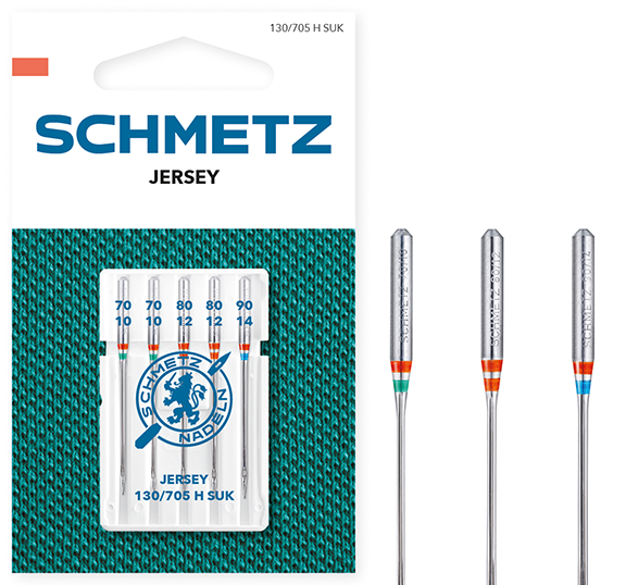 Igły półpłaskie Schmetz 130/705 H SUK VHS mix 70-90 Jersey 5 szt.