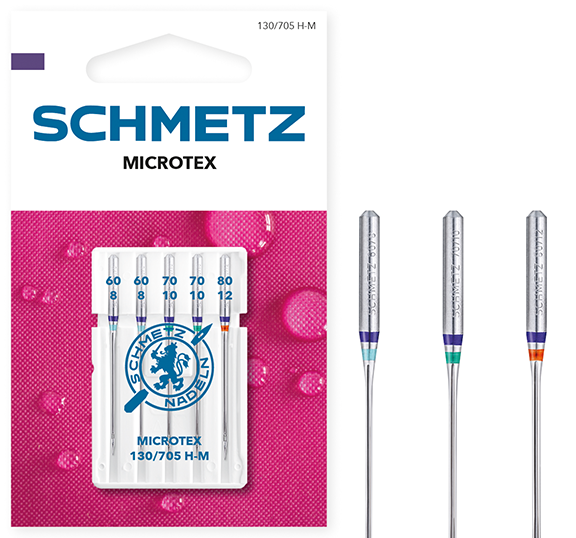 Igły półpłaskie Schmetz 130/705 H-M V4S mix 60-80 Microtex DO JEDWABIU 5 szt.