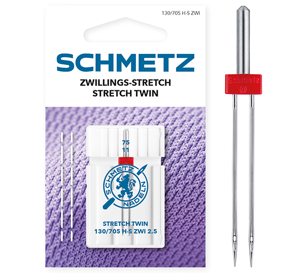 Igła podwójna półpłaska Schmetz 130/705 H-S ZWI 2.5 SMS 75 SUPER Stretch