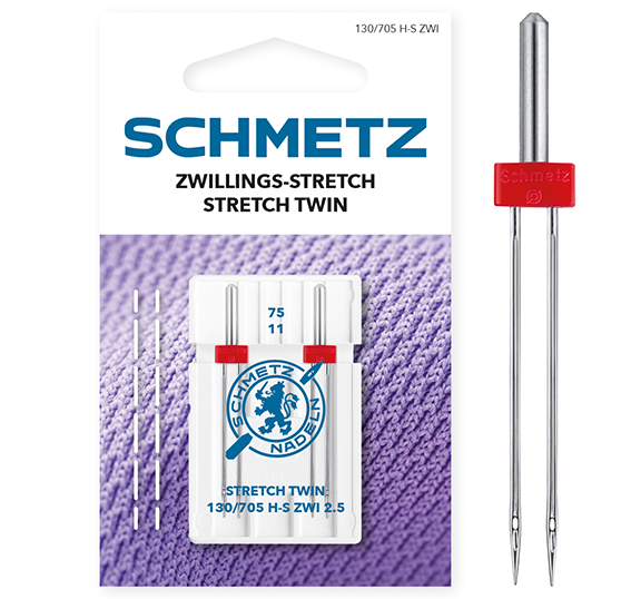 Igła podwójna półpłaska Schmetz 130/705 H-S ZWI 2.5 DMS 75 SUPER Stretch
