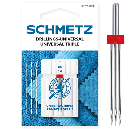 Igła potrójna półpłaska Schmetz 130/705 H DRI 2.5 SCS 80 uniwersalna