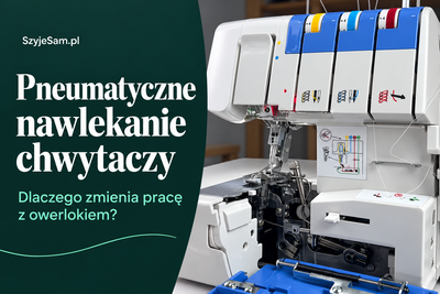 Otwarty owerlok Minerva Auto Flow Z-one z mechanizmem pneumatycznego nawlekania chwytaczy