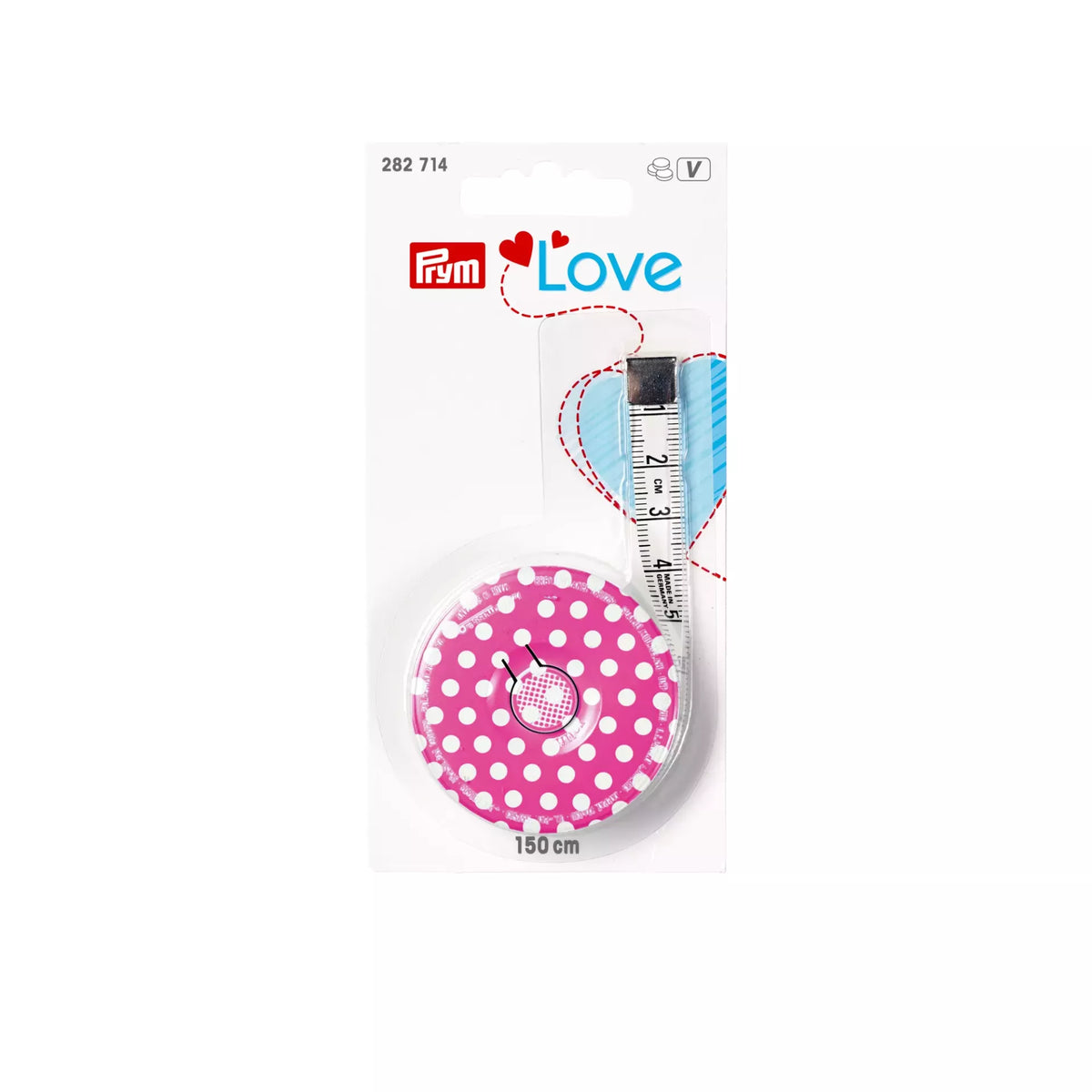 Miarka zwijana Prym Love 150 cm, różowa