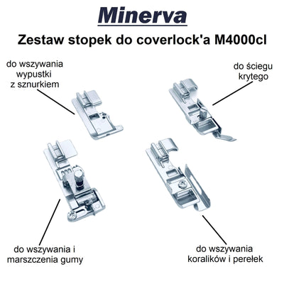 Zestaw 4 stopek do coverlock Minerva M4000cl