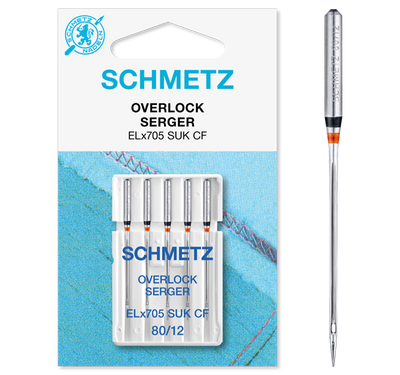 Igły półpłaskie Schmetz ELX705 SUK CF VCS 80 Jersey DO OWERLOKA 5 szt.