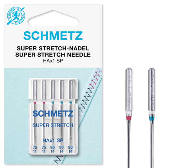 Igły półpłaskie Schmetz HAX1 SP VTS mix 75-90 super stretch 5 szt.