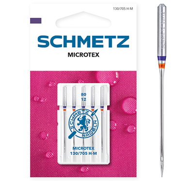 Igły półpłaskie Schmetz 130/705 H-M VCS 80 microtex do jedwabiu 5 szt.