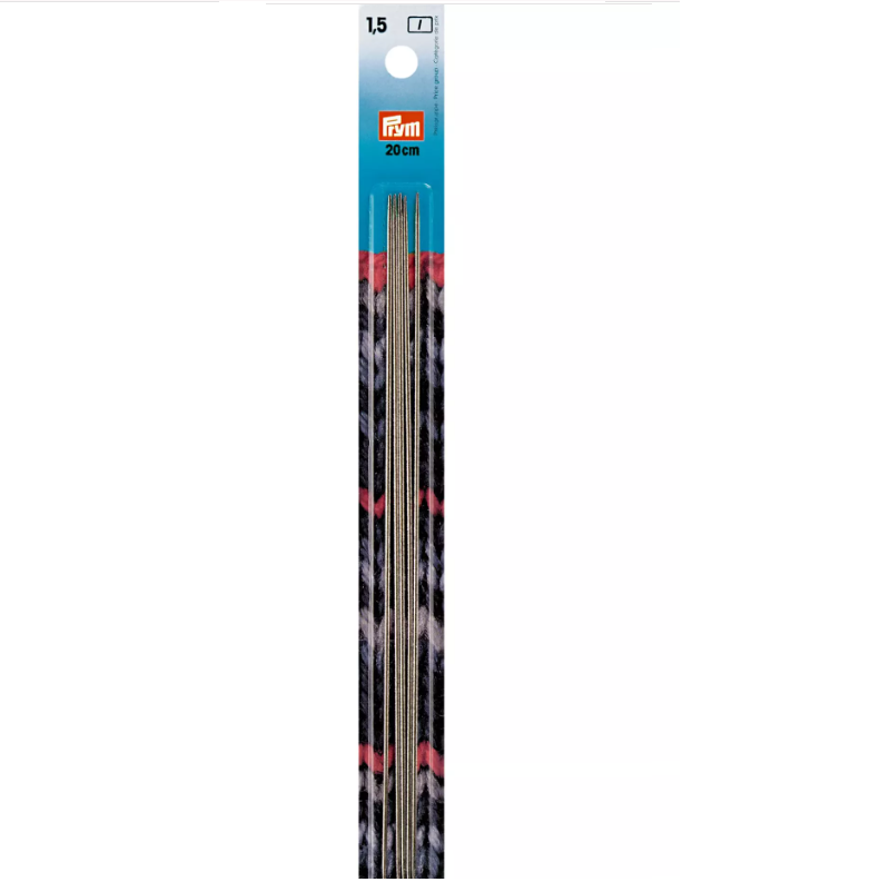 Druty pończosznicze Prym stalowe 1,5 mm, 20 cm, 5 szt.